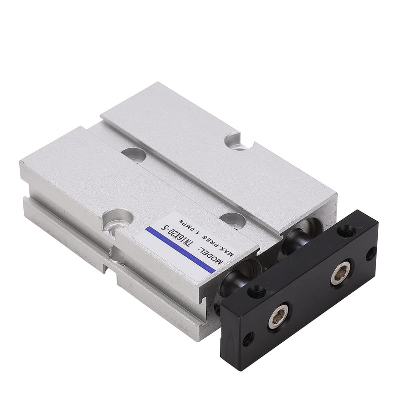 [Australia - AusPower] - Air Cylinder, Aluminum Compact Stroke Air Cylinder Double Action Double Rod Cylinder 10‑200mm Guided Pneumatic Slide Bearing Cushioned(TN16X20‑S) 