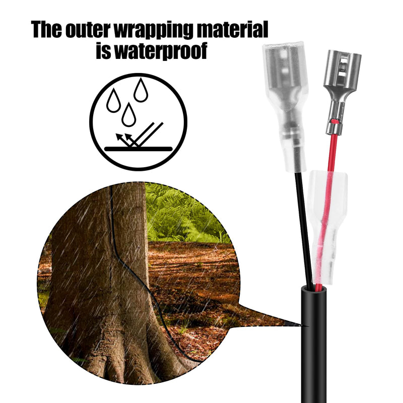 [Australia - AusPower] - Trail Camera Battery Power Cable Chew Proof Compatible with Tactacam Reveal X XB SK,Wise Eye,Spartan Gocam,Covert Cameras,Snyper Cameras,Etc. 4.0x1.7mm DC Plug, 79" 4.0x1.7 mm End-Spade Connector 