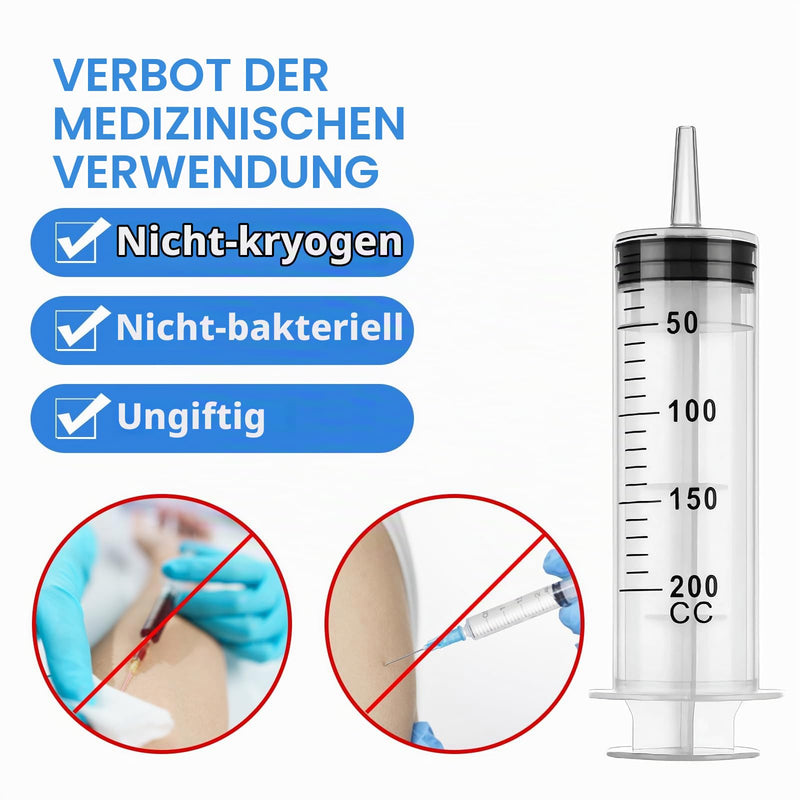 Syringe Syringe 200 ml Large Syringe with Hose Pack of 2 | Oil Syringe, Large Syringe for Engine Oil, Gear Oil, Reusable Liquid Plastic Syringe for Industry Laboratory and Garden 200ml