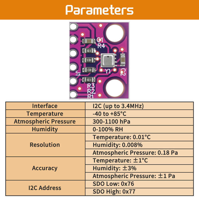 [Australia - AusPower] - 4pcs BME280 3.3V Sensor Module GY-BME280-3.3 Atmospheric Pressure Sensor Temperature Humidity Sensor I2C Interface Compatible with Arduino 