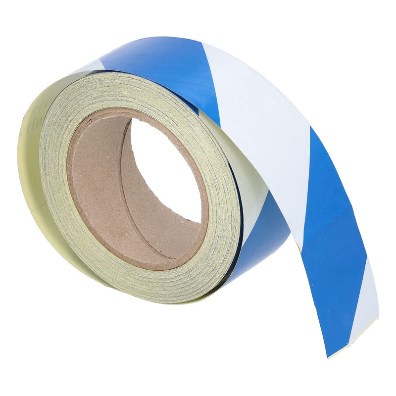 Reflective Safety Warning Tape Blue White Striped Hazard Marking Tapes for Highways Construction Equipment Factories PET 5cm x 30m