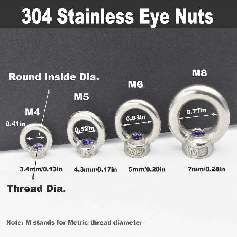 [Australia - AusPower] - 10 Packs M5 Stainless Lifting Eye Nuts Thread Ring Shoulder EyeNuts 