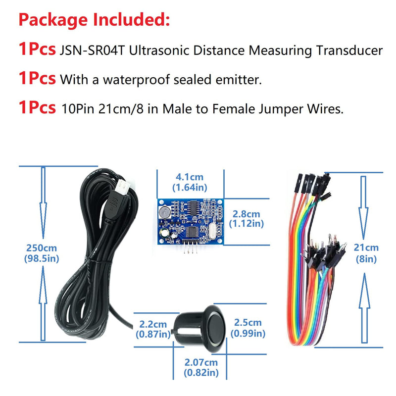 [Australia - AusPower] - JSN-SR04T Integrated Ultrasonic Distance Measuring Sensor Transducer Module Waterproof 