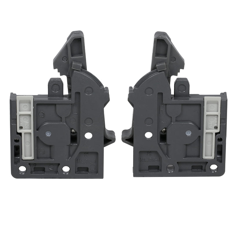 [Australia - AusPower] - Pair of DTC Undermount Drawer Slide Plastic Front Locking Device, Grey with Screws Included 1 Left & Right Locking Device Set 