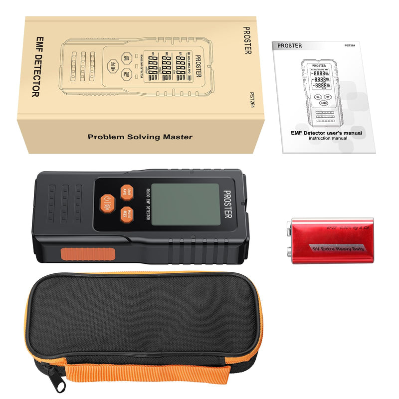[Australia - AusPower] - Proster 3in1 EMF Detector, Electric Magnetic Radiation Field Detector for 5G Cell Towers WiFi Smart Meters EMF Reader, or Paranormal Ghost Hunting Equipment EMF Meter with screen 