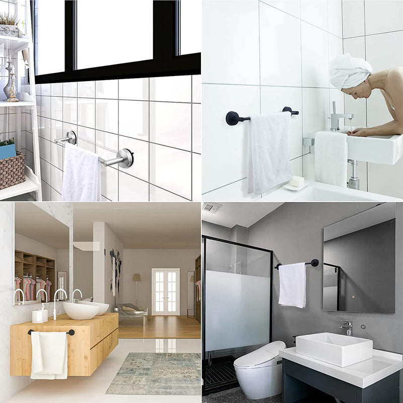 DGYB Suction Cup Towel Bar for Bathroom 17 Inch Brushed Nickel Towel Holder Stainless Steel Premium Kitchen Towel Rack Wall Mounted 17in Silver Brushed Nickel