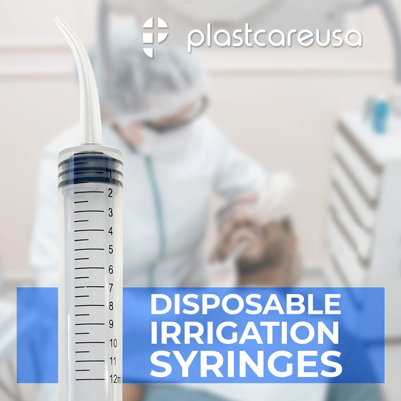 [Australia - AusPower] - 10 Disposable Curved Tip 12ml Dental Oral Dispensing 12cc Syringes (with Measurements) for Dental, Pets, Liquid 10 