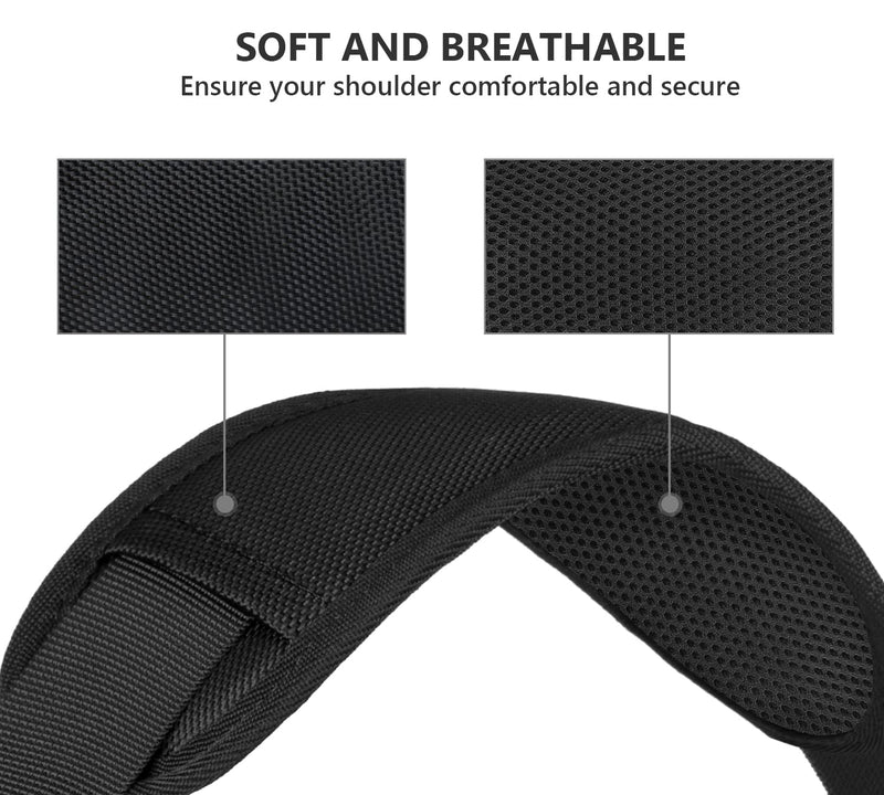 [Australia - AusPower] - Ytonet Shoulder Strap, 52" Universal Adjustable Padded Laptop Shoulder Strap Replacement Comfortable Belt with Metal Hooks for Laptop Messenger Crossbody Bag Luggage Duffel Camera, Black 