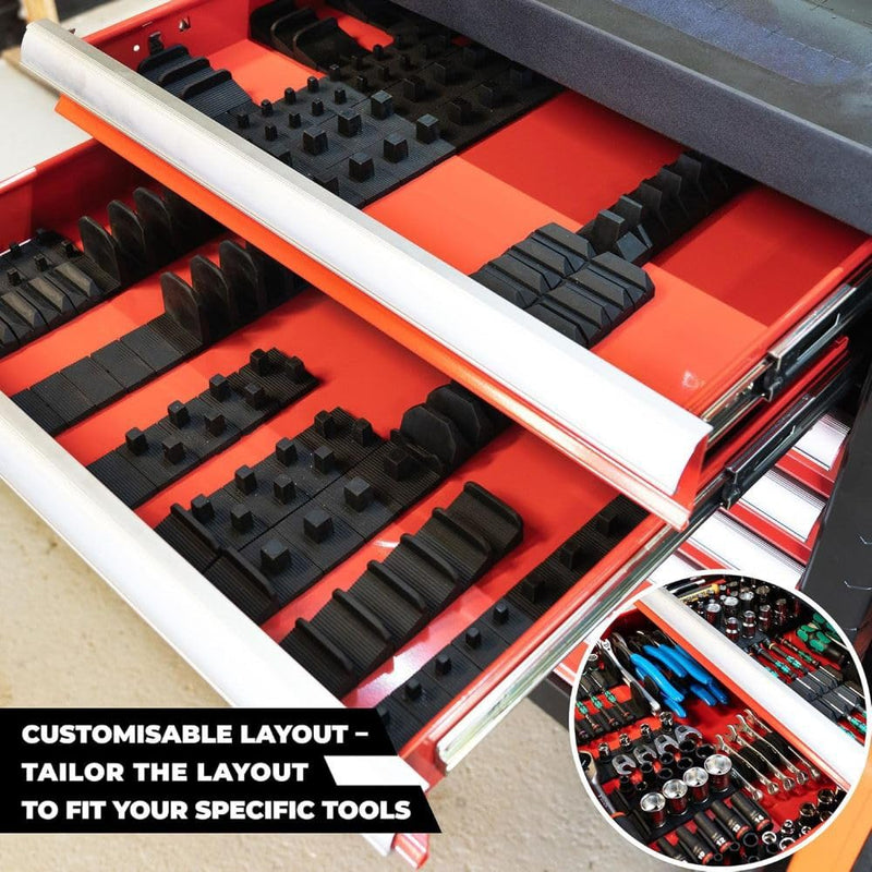 StealthMounts Drawer Hive Deep Socket Holder - 10 Pack | Modular Tool Box Organizer for Professional and DIY Mechanics | Injection Molded TPE | Made in UK