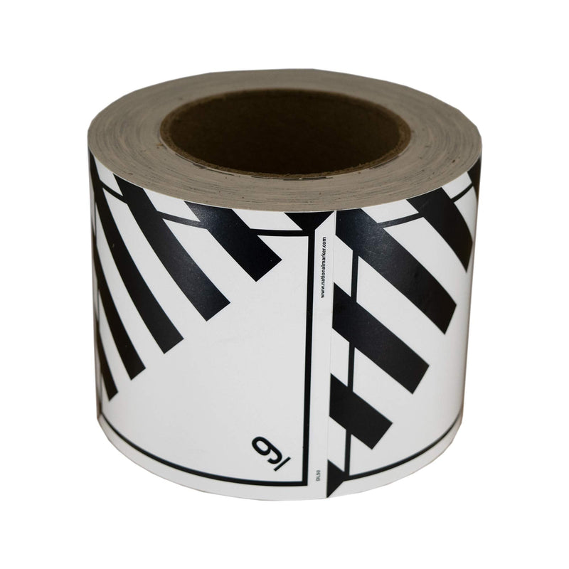 NMC DL50AL 9 Placard Label - [Roll of 500] 4 in. Square Pressure Sensitive Paper DOT Shipping Label with Black Text on White Base