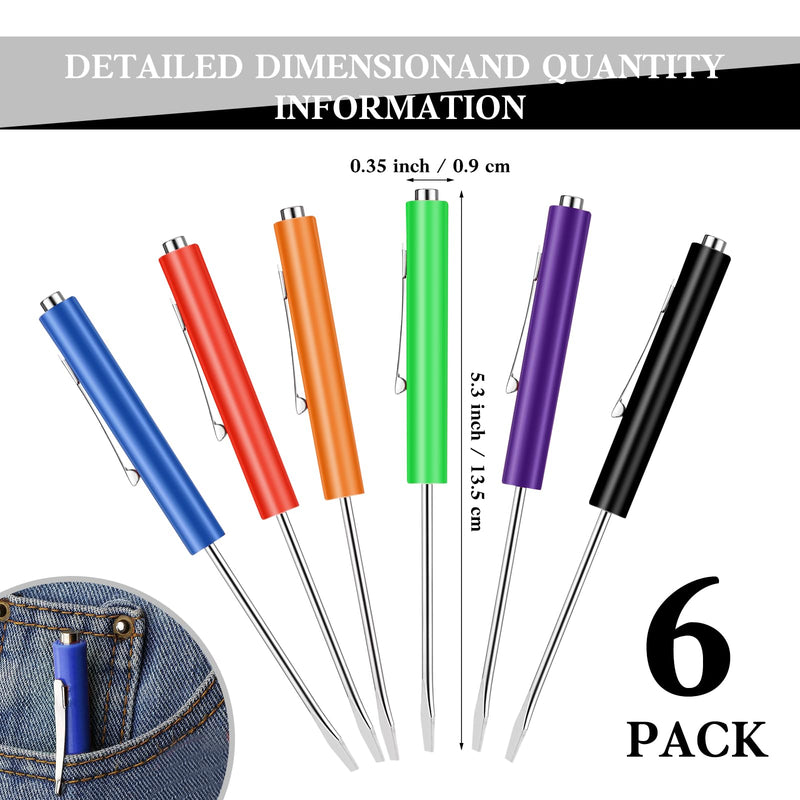 [Australia - AusPower] - 6 Pieces Pocket Screwdriver Mini Tops And magnetic pocket screwdriver with A Single Blade Head for Mechanical, Electrician (Colorful) 6 Colorful 