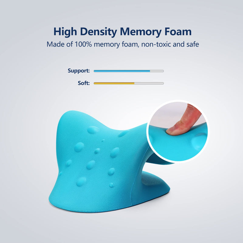 [Australia - AusPower] - Cozyhealth Neck Stretcher for Neck Pain Relief, Neck and Shoulder Relaxer Cervical Traction Device Pillow for TMJ Pain Relief and Muscle Relax, Cervical Spine Alignment Chiropractic Pillow (Blue) 