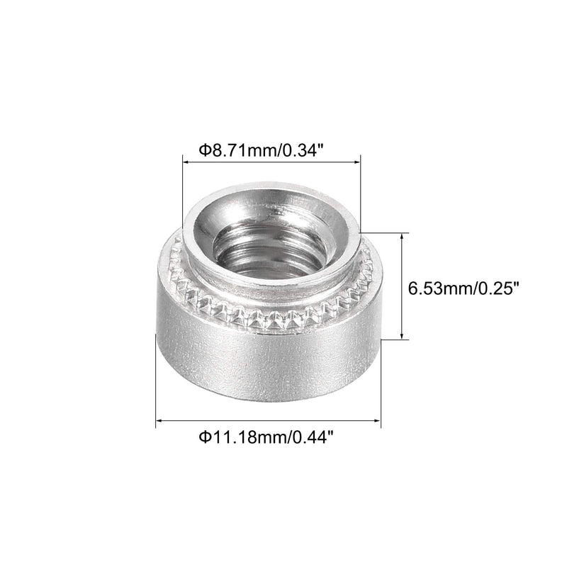 [Australia - AusPower] - uxcell Self -Clinching Nuts,1/4-20 x 0.25-Inch Stainless Steel Rivet Nut Round Head Steel Metal Sheet Mounting Hardware Fastener 50pcs 1/4-20x6.53mm 