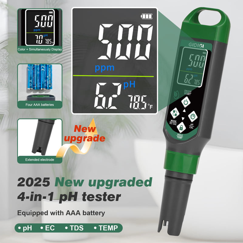 [Australia - AusPower] - pH Meter and pH Calibration Solution Kit (4,7,10 pH Buffer Solution) for Home Planting Hydroponics Swimming Pool Drinking Water Brewing Hot Tub NFC DWC 