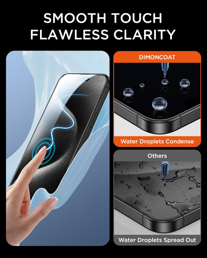 [Australia - AusPower] - DIMONCOAT 4-PACK for iPhone 15 Pro Max Privacy Screen Protector [Auto Alignment Kit] [10X Military Protection] Compatible iPhone 15 Pro Max 6.7 inch Tempered Glass Film [Case Friendly] iPhone 15 Pro Max-6.7 Inch 