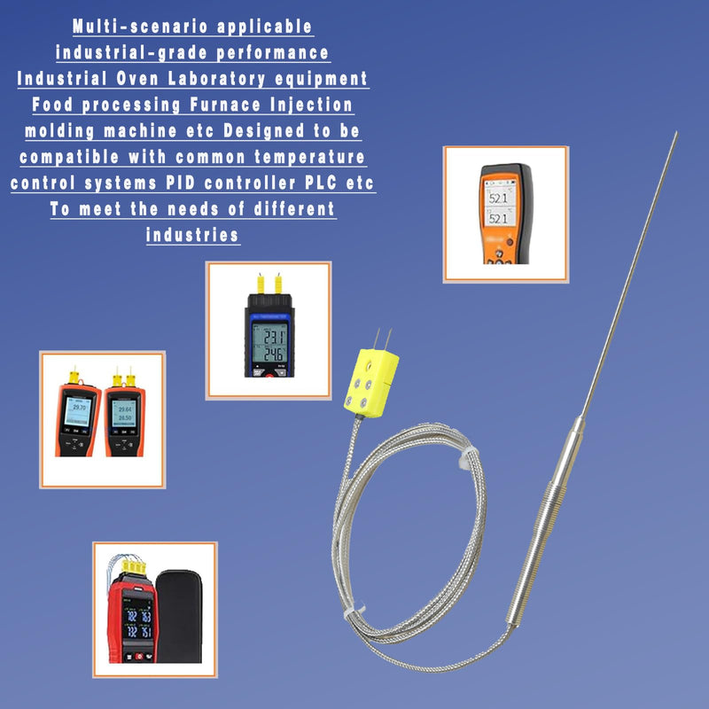 [Australia - AusPower] - 2 Pieces TL1915SL Type K Thermocouple, Probe Length 0.06in/ 6in thermocouple Probe 
