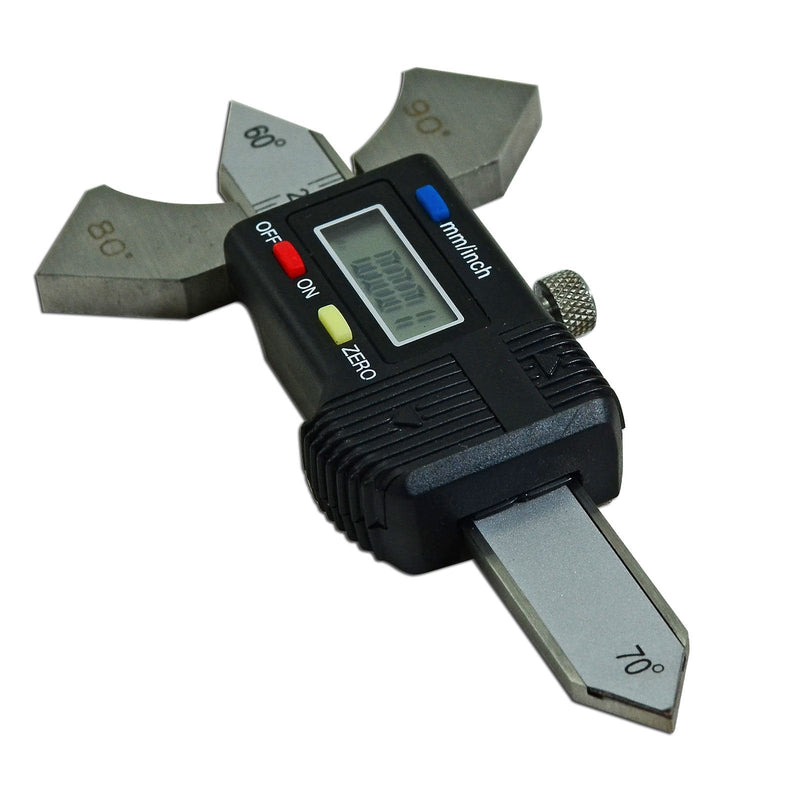 RIVERWELD Digital Readout Welding Gauge Weld Test Ulnar 4 Angle Display on Body: 60°, 70°, 80°, 90° Reading Inch, Metric, Inch Fractional Checks Weld Height Fillet Thickness Bevel Angle Digital reading meter