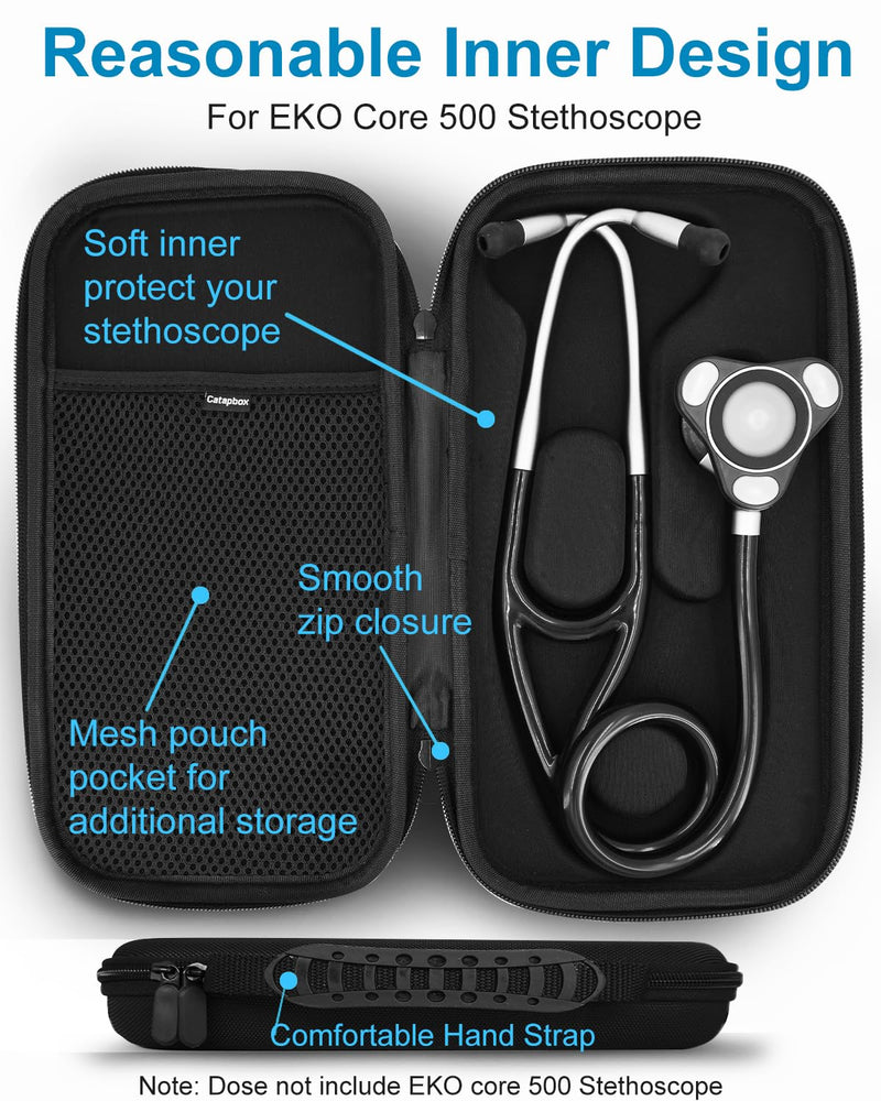 [Australia - AusPower] - Hard Stethoscope Travel Case for EKO CORE 500 Digital Stethoscope, Compact & Portable Protective Carry Case 