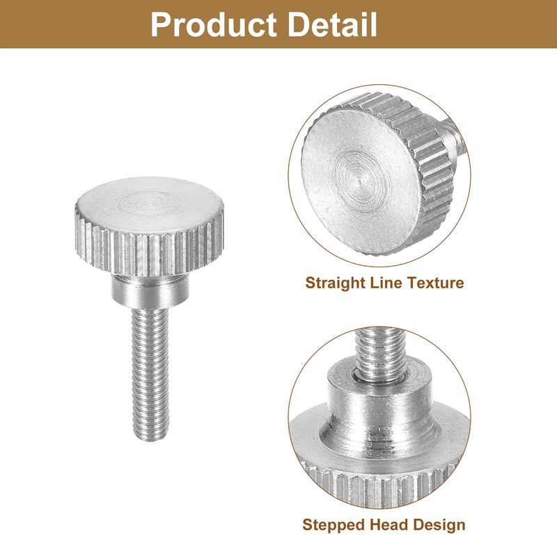 [Australia - AusPower] - uxcell M3x12mm Knurled Thumb Screws, 5pcs 304 Stainless Steel Flat Knurled Head Thumb Screws Bolts with Shoulder Grip Knobs Fasteners 