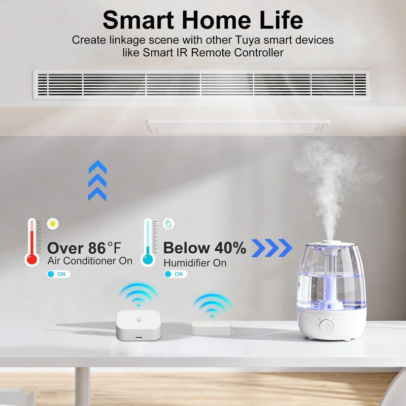 eMylo WiFi Temperature Humidity Sensor 4 Pack, Smart Indoor Thermometer Hygrometer with 3 Outdoor IP65 Sensors, Remote Monitoring App Alert, Data Export, 492ft Range for Home Greenhouse Baby Room