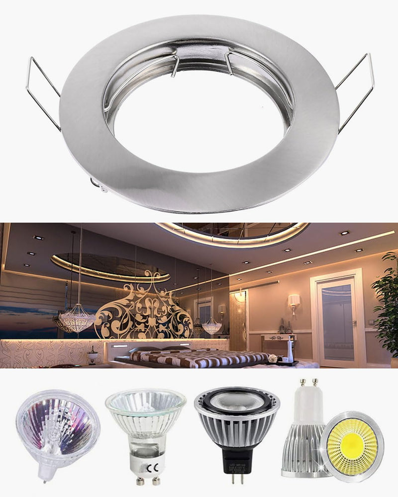 Pack of 25 Snap Ring for GU10 MR16 Diameter Downlight Retaining Spring Rings Clips LED Halogen Lamp Holder 50 mm Clamping Ring Lamp Clip Retaining Spring Rings Halogen Lamp Holder GU10 Ring