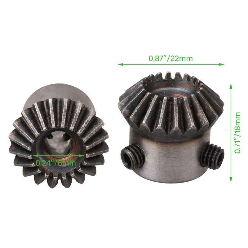 [Australia - AusPower] - CNBTR 6PCS Tapered Bevel Gear Wheels 6mm (1 Modulus 20T) for Hardware Mechanical 