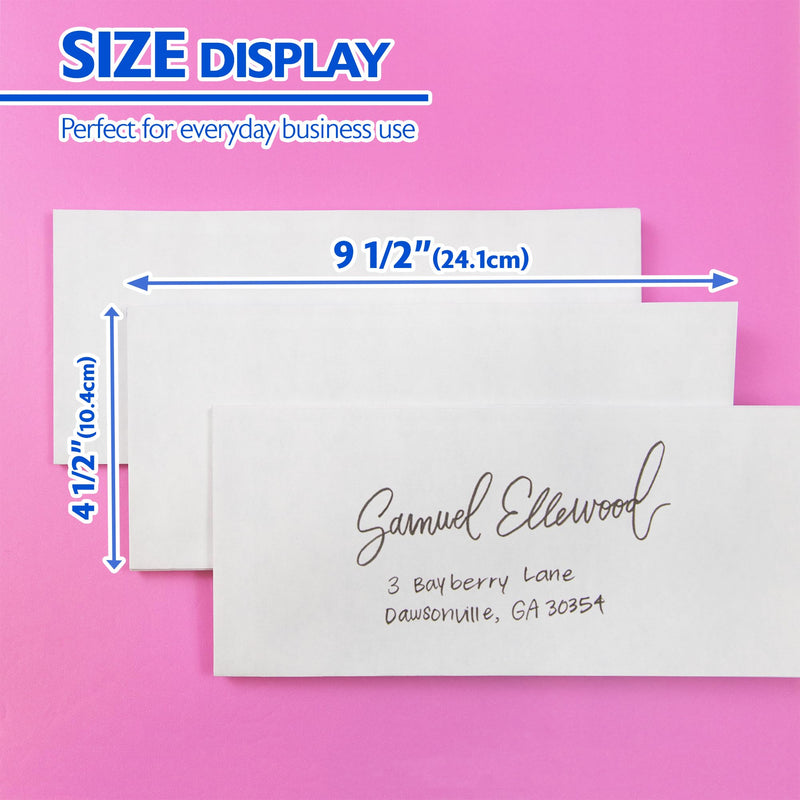 BAZIC Products #10 Security White Envelopes, Self-Seal Closure, 30 Count, for Mailing Office, Security Tinted