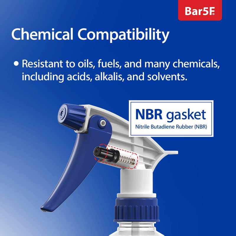 [Australia - AusPower] - Set of 2 Premium 16 oz Spray Bottles, NBR Gasket - Superior Hydrocarbon Resistance - Ideal for Auto Detailing & Industrial Cleaning Pack of 2 