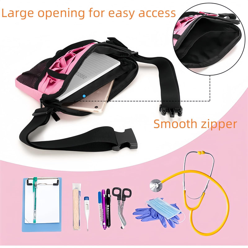 [Australia - AusPower] - Nurse Fanny Pack,Medical Waist Bag Medical Gear Pockets Storage for Stethoscopes,Utility Waist Storage Bag,Adjustable Waist Strap，Bandage Scissors and Other Medical Supplies（Black） Black 