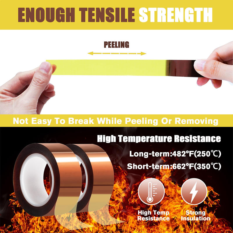 [Australia - AusPower] - 2 Rolls 20mm x16m(52FT) Heat Tape High Temperature Heat Resistant Tape Heat Transfer Tape for Heat Sublimation Press Vinyl,No Residue 