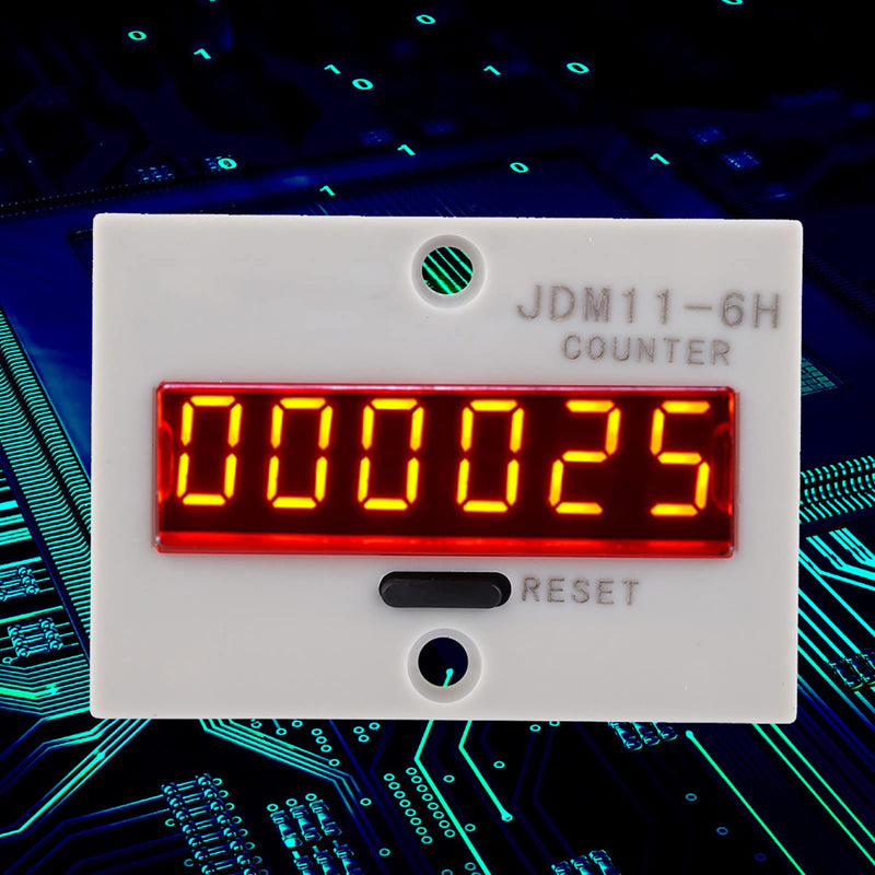 [Australia - AusPower] - 6 Digit Electronic Counter No Voltage Detection LED Display for Signal Input Electrical Tester Precision Equipment Measurement Tool(AC/DC 12V) 