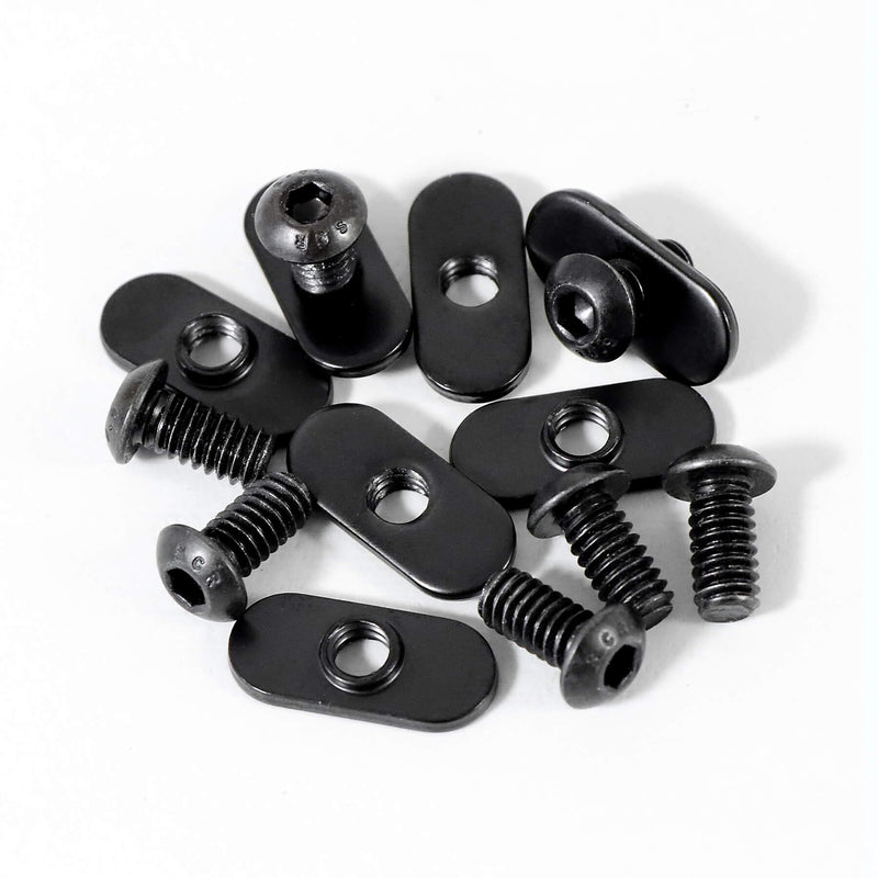 [Australia - AusPower] - 1/4"-20 Centered Slide in Economy T-Nut for T slot Track with 1/4"-20 x 1/2" Bolt, Applicable for 10 Series or 1.0'' Base Aluminum Extrusion, 20Packs (Black) Black 