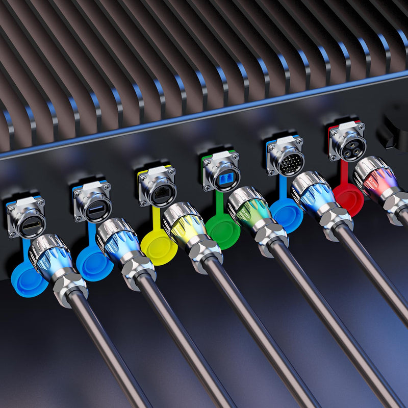 [Australia - AusPower] - CNLINKO DH-24 2 PIN Industrial Waterproof Connectors, IP68 Circular Connector, Hard Metal Anti-Interference Shell, Quick Plug Aviation Connector, M24 Panel Mount Flange Socket (2-Pin) 2-Pin 