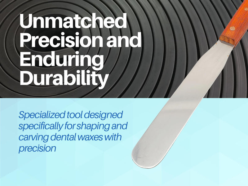 [Australia - AusPower] - Dental Lab Spatula 8" Straight Set of 3 Plaster Alginate Mixing Stainless Steel with Wooden Handle 