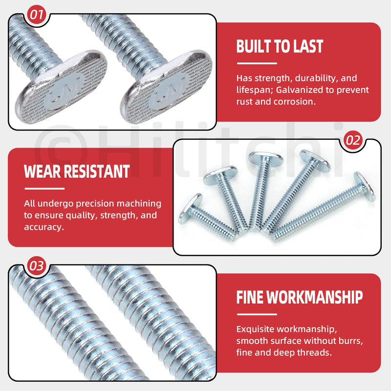 [Australia - AusPower] - Hilitchi 40Pcs 5Sizes Tee Bolt Set 1/4"-20 T Bolts T Track Bolts Jig Bolts T Bolt Set T Slot Bolts T Slot Drop-in Sliding Bolts Long T Slot Bolts for Woodworking Jigs 