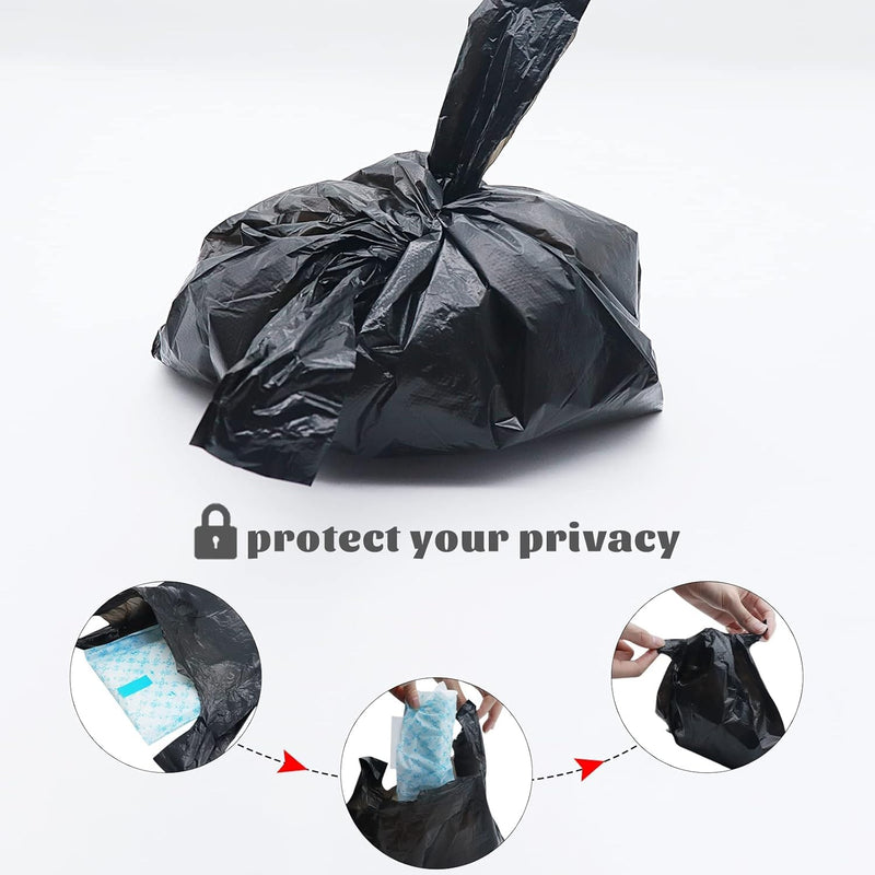 [Australia - AusPower] - Personal Disposal Bags, Sanitary Napkin Trash Bags Feminine Mini Black Waste Bags 300 Pack 