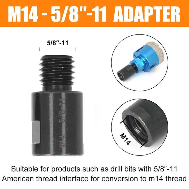 [Australia - AusPower] - 2 Pieces Converter Adapter, 5/8 Inch to M14 and M14 to 5/8 Inch Angle Grinder Converter Adapter for Angle Grinder, Polisher, Drill Connection Tool 