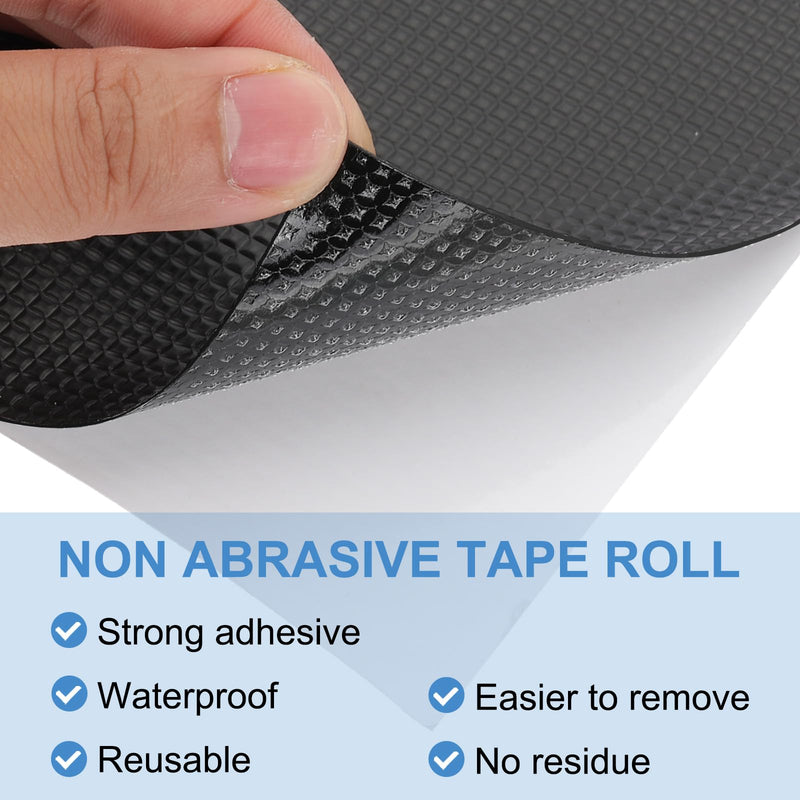 PATIKIL 7.1 x 7.9 Inch Non-Slip Grip Tape, Waterproof Non-Abrasive Traction Tape Self-Adhesive Cushion Pad Strips for Handrails Game Controllers Ovens- 8 PCS (Black) Black