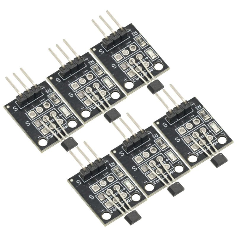 [Australia - AusPower] - 6Pcs Hall Effect Magnetic Sensor Module A3144 Hall Effect Sensor for Arduino PIC AVR Smart Cars DC 5V 