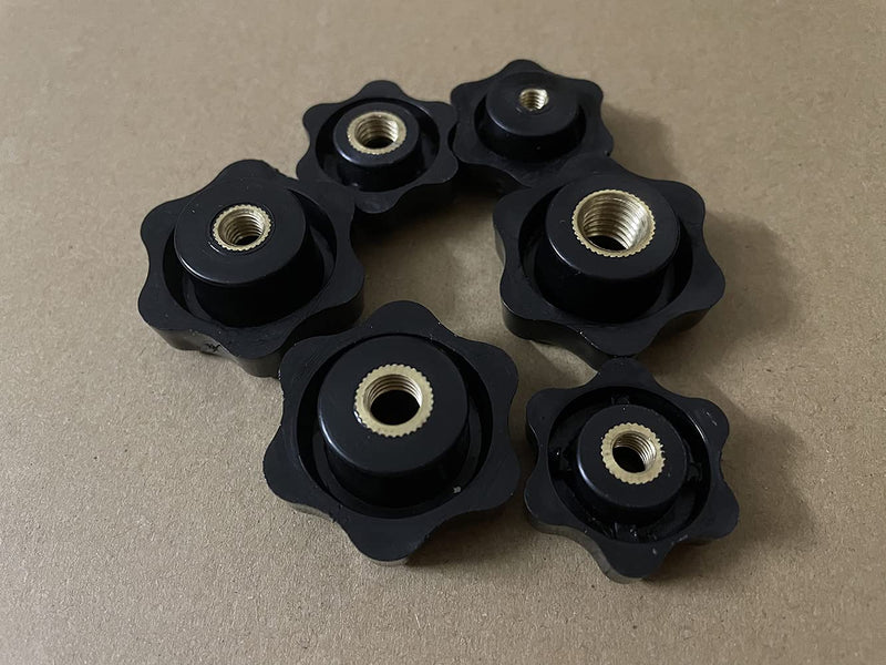 [Australia - AusPower] - 10 Pcs M5 Head Diameter 32mm Black Plastic Star Shape Head Female Thread Clamping Knob Shape Hand Knobs Nuts Grip Through Hole Nut Handle Machine Tool M5x32mm(10Pcs) 