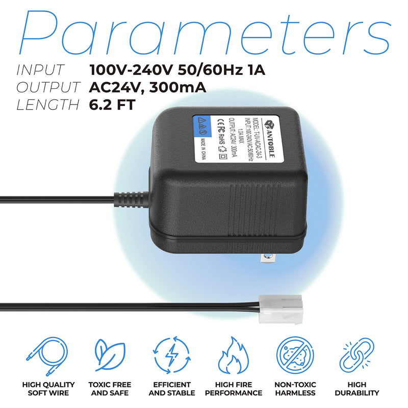[Australia - AusPower] - ANTOBLE Sprinkler System Power Supply Transformer 24V 300mA Irrigation Timers System Power Cord Replacement Part AC Adapter Charger Indoor Sprinkler Controller Irrigation System Accessories 