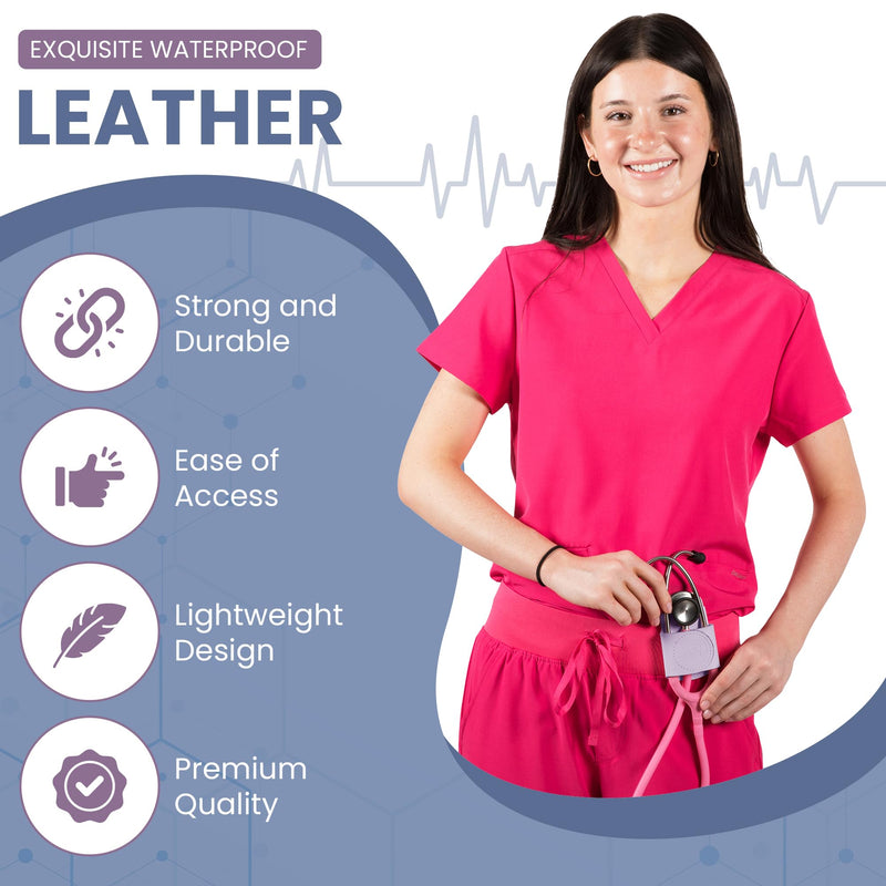 [Australia - AusPower] - Stethoscope Holder Hip Clip with Cute & Hygienic Design | Nurse Accessories in Gift Box | Durable Adhesive Clip (Lavender) Lavender 