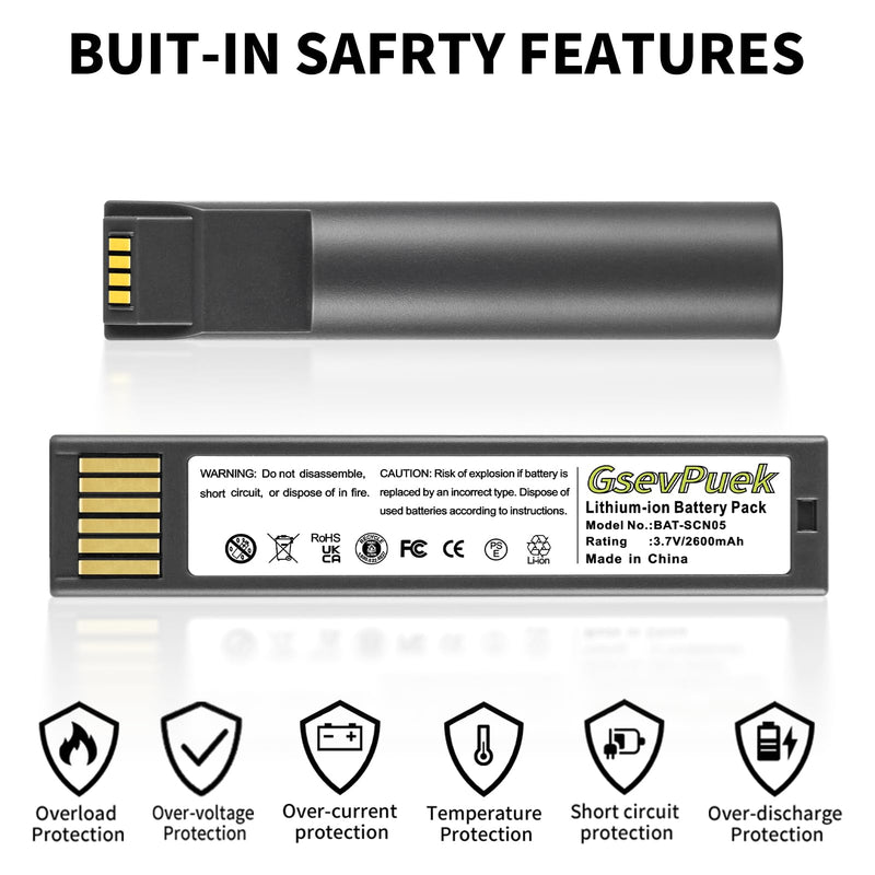 BAT-SCN05 Scanner Battery,50148009-001 for Granit XP 1990iSR,1991iSR,1990iXR,1991iXR, 1990iXLR,1991iXL,Xenon 1952 Barcode Scanner,Li-ion.2600mAh.