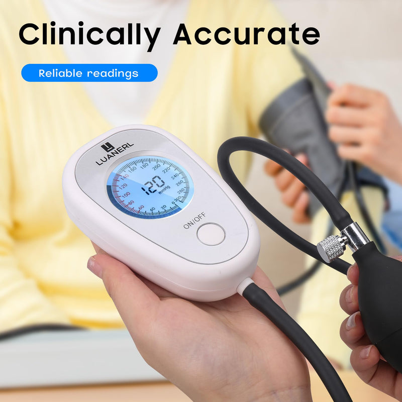 [Australia - AusPower] - Professional Aneroid Digital Display Manual Blood Pressure Cuff Size 8”-17” Inches (20-42cm) Precise Sphygmomanometer Premium Blood Pressure Monitor -with Adult Cuff & Carrying Case 