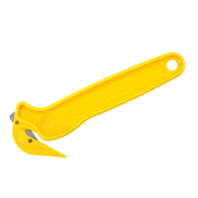 [Australia - AusPower] - Pacific Handy Cutter DFC364 Disposable Film Cutter, Sharp & Durable Steel Blade, Safe and Efficient Cutting Design for Shrink Wrap, Stretch Wrap, Tape, and Plastic Straps , Yellow 