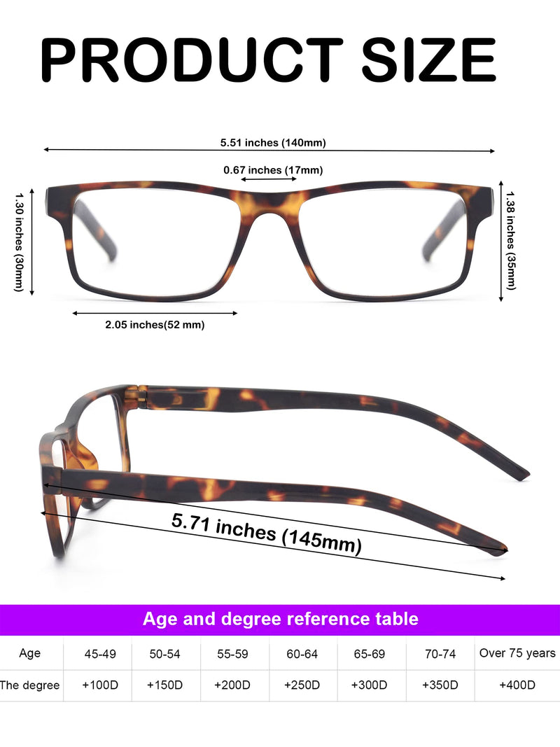 [Australia - AusPower] - Reading Glasses for Men Women, Spring Hinge Readers Glasses, Blue Light Blocking Lens Eyeglasses SR20523 4 Pairs Mix 1.75 x 