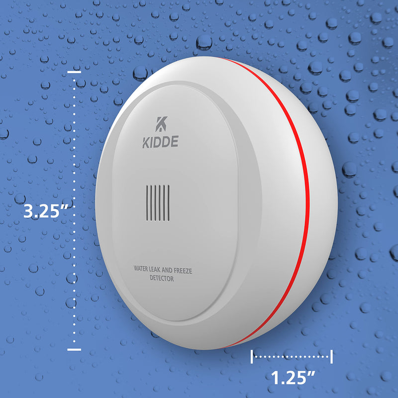 Kidde WiFi Water Leak Detector & Freeze Alarm, Alexa Device, Smart Leak Detector for Homes with App Alerts,White 1 pack