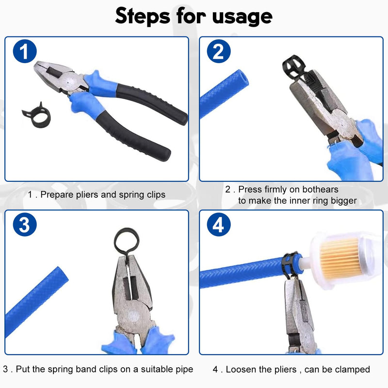 [Australia - AusPower] - MroMax 5Pcs 23mm ID Spring Band Hose Clamps, Fit 24.5-26.5mm OD Hose, Spring Hose Clip Fuel Line Silicone Vacuum Hose Pipe Clamp, Air Hose Tube Water Pipe Fasteners 5-Packs 