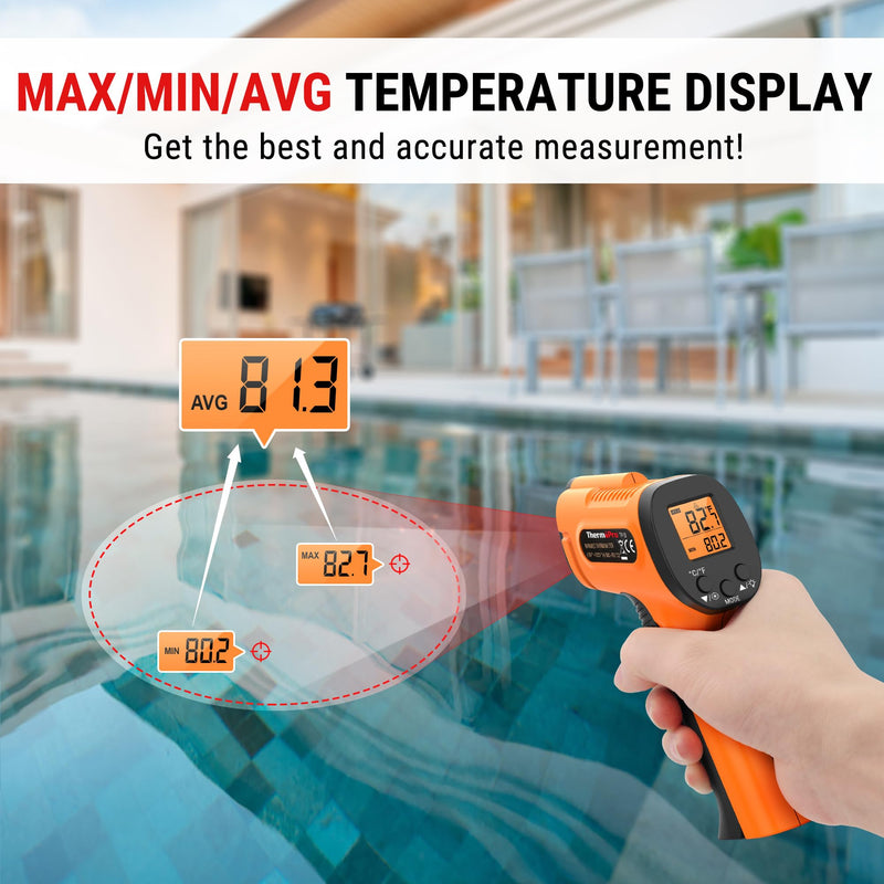 [Australia - AusPower] - ThermoPro TP30 Infrared Thermometer Gun, Laser Thermometer for Cooking, Plus Instant Read Meat Thermometer Digital - TempPro ±0.9°F Pro-acurite Waterproof Food Thermometer for Cooking 