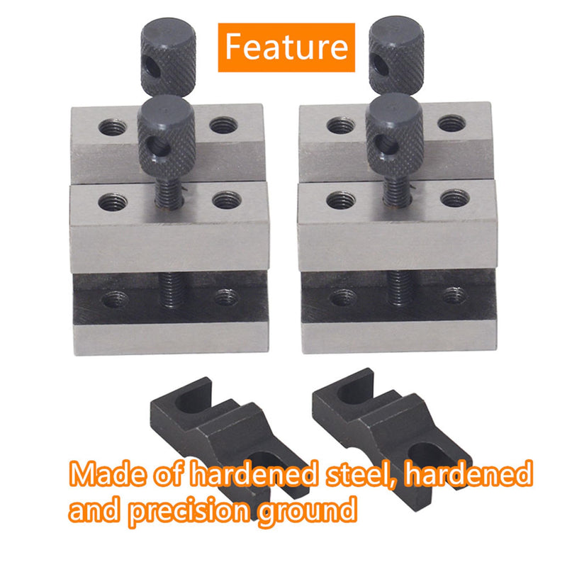 [Australia - AusPower] - waltyotur V Block Set with Clamp Hardened Steel 90 Degree Angle Precision V Block Set 1-3/8 x 1-3/8 x 1-3/16 Multi-Use Gauge Gage Machinist Tool with Box 